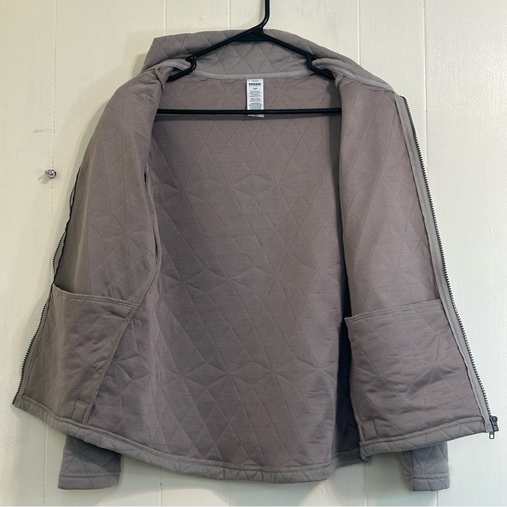 Reebok RBK New Light Gray Long Sleeve Zipper Fleece Sweatshirt Jacket Size Small - Picture 5 of 12